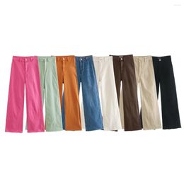 Women's Jeans Spring/Summer Fashion Casual Versatile Multicolor Stretch High Waist Wide Leg