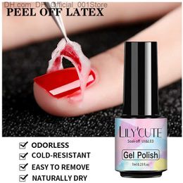 Nail Polish LILYCUTE 5ml/7ml peeling emulsion liquid tape protection nail polish varnish anti leakage emulsion quick drying skin care tool Z230802