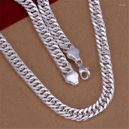 Chains Fine 925 Silver Colour 10MM Chain Necklace For Man Women Solid Wedding Noble Fashion Jewellery Charms Gifts