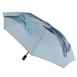 Umbrellas Dolphin 8 Ribs Auto Umbrella Natural Stunning Black Coat Sun And Rain Portable For Men Women
