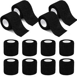 Tattoo Grips 24126 Pcs Black Grip Bandage Cover Wraps Tapes Non Woven Waterproof Self Adhesive Finger Protection Accessories 230802