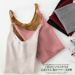 Women's Tanks Camis Women Sexy 100 Worsted Wool Vest Crop FashionTops VNeck Camisole Summer Tank Shirt Ladies Slid Knit Bottoming 230802