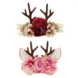 Bandanas Christmas Antler Headband Headwear Reindeer Headbands Kids Hair Accessories Hoop