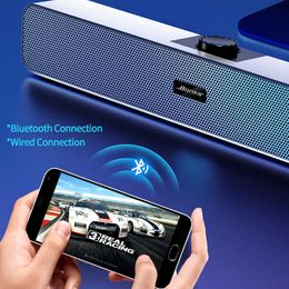 Portable Speakers Wired Bluetooth Speaker Strip Speaker Mini Portable Speakers for Computer TV Auxiliary Speakers Home Outdoors Security Sound Bar