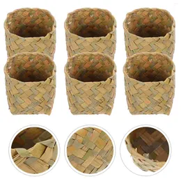 Gift Wrap 10 Pcs Dry Vase Candy Holder Portable Case Basket Kids Flowerpot Straw Bride Pots