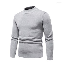 Men's Sweaters 2023 Winter Pullover Men O-neck Solid Colour Long Sleeve Warm Slim Male Clothing Underwear Knitting Blouse Base Top