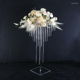 Party Decoration 4/10Pcs Wedding Props Acrylic Bead Curtains Flower Racks Dining Table Decorations Site Supplies