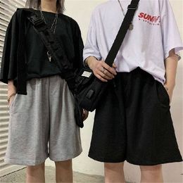 Women's Shorts Korean Pure Grey Black Women Shorts Fashion Simple Casual Loose Plus Size Straight Elasticity Jogger Shorts Unisex Summer Female 230802