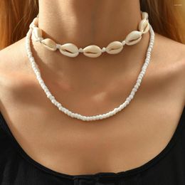 Choker Bohemian Shells Bead Necklace Women Girl Summer Handmade Rope Chain Jewelry