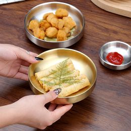 Bowls Mini Capacity Stainless Steel Golden Silver Salad Korean Soup Rice Noodle Ramen Bowl Kitchen Tableware Container