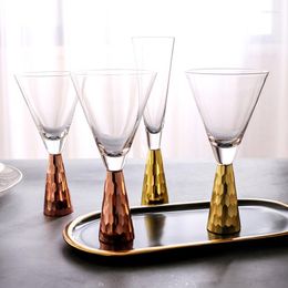 Wine Glasses Creative Electroplated Gold Red Cocktail With Base Bar Club Sets Between Model Rooms