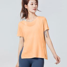 Active Shirts Plus Size Women Yoga Short Sleeve T-Shirts Fitness Gym Pilates Clothes Workout Running Sportswear Tees Blusas Camisas Mujer