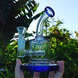 Colorful Glass Hookah Bong Recycler Perc Dab Rig Thick Glass Oil Rigs Water Pipes with 14 mm Joint Banger Smoking Accessory