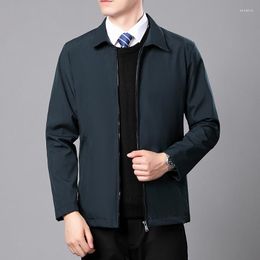 Men's Jackets Men Business Jacket Spring Autumn Zipper Thin Coat Casual Brand CoatsMen's Simple Solid Fashion Coats Male Blazer