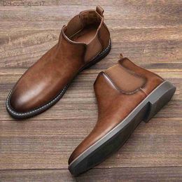 Boots Men's Chelsea Boots Design Fashion Ankle Wootton Brand Men's Shoes Business Casual #5236 Z230803
