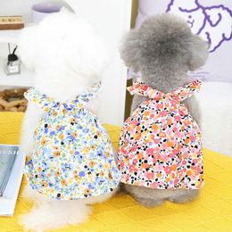 Dog Apparel Small Clothes Summer Spring Fashion Flower Dress Pet Sweet Princess Puppy Cute Designer Skirt Cat Vest Poodle Yorkie