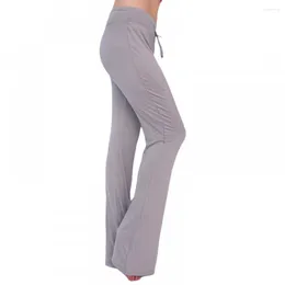 Women's Pants Women Wide Leg Leggings Yoga Gym Dance High Waist Drawstring Solid Colour Trousers For Running Jogging Loose Female