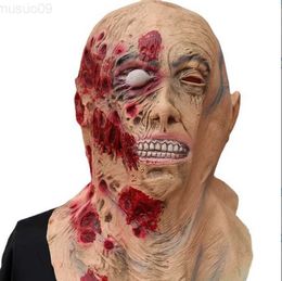 Party Masks Halloween Zombie Mask Adult Scary Horror Latex Mask Rotface Easter Costume Party Mask Halloween Costumes Party L230803