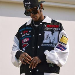 Mens Jackets American retro street towel embroidered baseball uniform loose jacket Y2K men and women couples autumn winter 230803