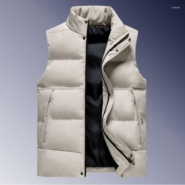 Men's Vests 2023 Autumn Winter Stylish Vest Coat Male Stand Collar Sleeveless Jacket Solid Colour Washable Slim Fit Zipper Clothing B41