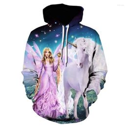 Men's Hoodies 2023 Sweatshirts For Men And Women Couples 3D Printed Colour Horse Animal Print Pullover Casual Hoodie