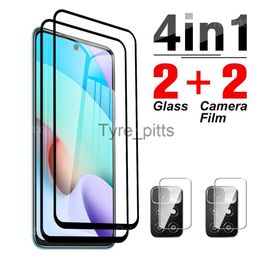 Cell Phone Screen Protectors 4IN1 Screen Protector Tempered Glass Camera For Xiaomi Redmi 10 9T Redmi10 Redmi9T Lens Protective Film On For 6.5" 21061119AG x0803