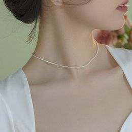 Chains Fashion 2-8mm Pearl Necklace For Women Clavicle Chain Elegant Gift Anniversary Wedding Neck Jewellery Pendant