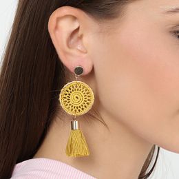 Dangle Earrings Bohemia Fringing Statement Long Tassels For Women Jewellery Round Circle Ring Drop