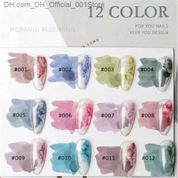 Nail Polish Diy nail blossom gel Soak Off Uv nail gel nail polish smoke effect gel ink marble Colouring effect nail art design process Z230802