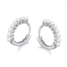 Hoop Earrings Qianyi Freshwater Pearl 925 Silver Charm Cool Jewelry For Women Girls Temperament Feeling Light Gifts Earring011