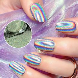 Nail Glitter Laser Holographic Mirror Powder Chrome Dust Pigment Manicure Metallic Art Decorations 230802