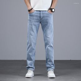 Men's Jeans 2023 Luxury Clothing Classic Style Men Spring Autumn Business Casual Light Blue Stretch Cotton Denim Male Trousers