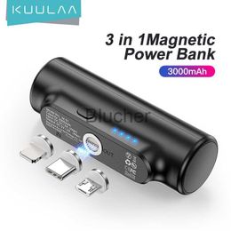 Walkie Talkie KUULAA Magnetic Power Bank 3000mAh Mini Magnet Charger PowerBank For Emergency Mobile Portable Magnetic External Battery x0802