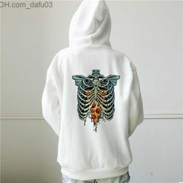 Men's Hoodies Sweatshirts Harajuku Gothic Zipper Hoodie Women's Vintage Skull Print Oversized Sweatshirt Y2K Aesthetics Grunge Punk Solid Loose Jacket Z230803