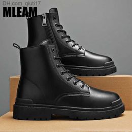 Boots Men's trend boots outdoor fashion sports shoes top tier motorcycle punk shoes men's casual PU leather street style new men's ankle boots Z230803