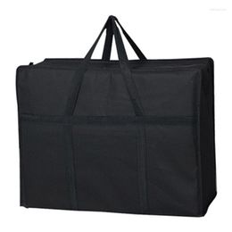 Storage Bags Black Large Heavy Duty Nonwoven Handy Bag With Zips Camping Moving Waterproof