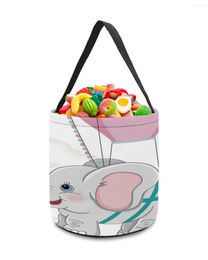 Storage Bags Elephant Air Balloon Cartoon Cute Home Decor Toys Basket Candy Bag Gifts For Kids Tote Cloth Party Favor