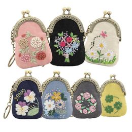 Chinese Style Products DIY Embroidery of Necklace Mini Bag Needlework Handmade Cross Stitch Embroidery Car Pendant Sewing Art Craft Home Decor