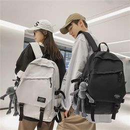 Backpack Schoolbag Female High School Students College Style Pure Colour Simple Men Portable Computer Bag