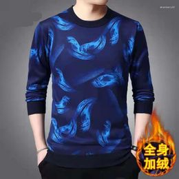 Men's Sweaters Spring And Autumn 2023 Trend Printing Long-Sleeved Round Neck Sweater Young Middle-Aged Casual All-Match Top M-3XL