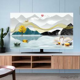 Dust Cover New TV Cover Dust Cover Home Hanging Desktop Curved Universal TV Dust Cloth Cover Cloth Monitor Cover Home Decoration R230803