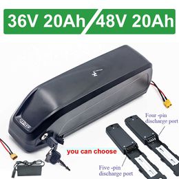 Real capacity 36V 48V Hailong ebike Battery with BMS 350W 500W 720W 10S5P 20Ah 18650 battery pack Free shipping and gift charger