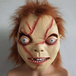 Party Masks Chucky Mask Cosplay Scary Mascara Halloween Terror Latex Mask Realistic Chucky Doll Horror Masks L230803