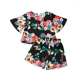 Clothing Sets Cute Baby Girl Short Sleeve Tops Floral Shorts Pants 2pcs Outfits Clothes Summer Vest T-shirt Set