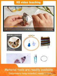 Chinese Style Products Starter Embroidery Handmade Butterfly DIY Sewing Embroidered With Hoop Embroideri Home Decor Needlework Set R230803