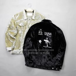 Mens Jackets ERD Jacket Men Women 1 Y2k Streetwear Vintage Velvet Material Black High Quality Clothes Womens Tops 230803