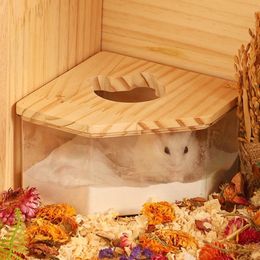 Small Animal Supplies Pet Sand Bath Box Fan Shape Clear Bathroom House for Hamster Cage Corner Toilet Squirrels 230802