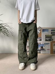 Men's Pants Y2K Cargo Pants Multi-pocket Overalls Men Harajuku Casual Women Baggy Trousers Oversize Straight Mopping Pants Spring Autumn 230802