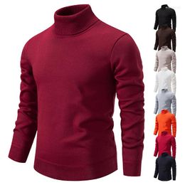 Men's Sweaters Winter Turtleneck Sweater Men Knitted Pullovers Elegant Solid Y2k Luxury Fleece Warm Designer Slim Fit Korean Cold Blouse