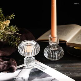 Candle Holders Creative Lantern Crystal Glass Holder Party Restaurant Cafe Desktop Decoration Ornament Small Night Light Base